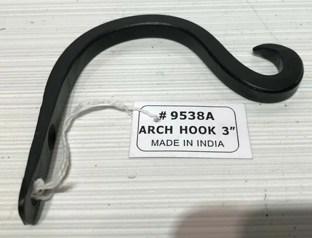 1 Bent Wrought Iron Wall Hook Hanger 3.5" Rustic Antique Rustic Style New Handwk