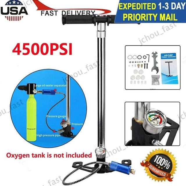Hand Pump High Pressure 4500psi 3 Stage Gas Pump for PCP Air Gun Boat Tire Ball