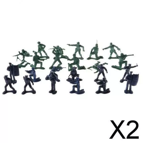 2x 24pcs Plastic  Playset 5cm Soldier & Police  Men Action Figures
