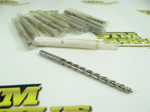 Lot Of 11 New!!! Made In Spain Hss Helical Taper Pin Reamers #3