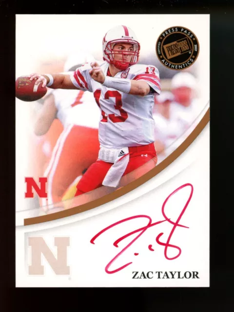 2007 Press Pass Autographs Bronze Red Ink Zac Taylor Cornhuskers