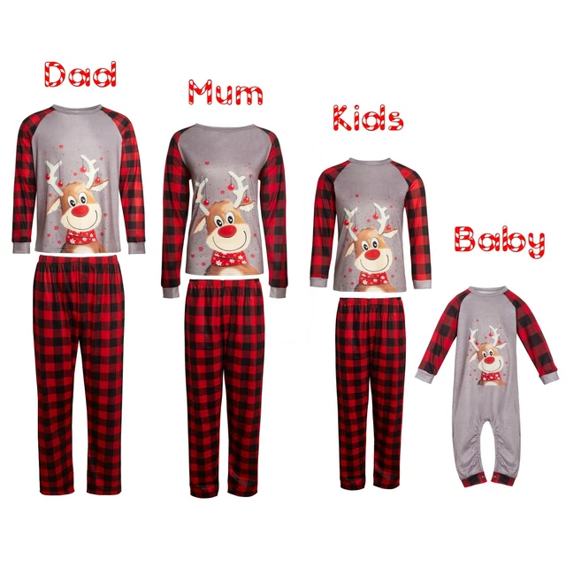 New Family Matching Adult Kids Christmas Pyjamas Xmas Nightwear Pajamas PJs Sets