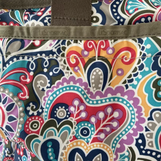 LeSportsac Ryan Baby Diaper Bag Tote Bangle Blue Purple Green Paisley NWT $128 3