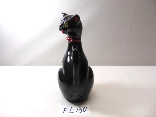 Shafford Japan Black Cat Couple Decanter Cruet Oil Vinegar Redware Clay