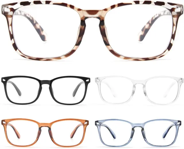 5 Pack de Gafas de Lectura para Hombre Mujer con Bloqueo de Luz Azul-Computadora