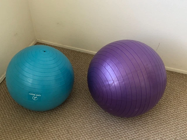 2 Exercise Yoga Ball Pilates Balance 20'' 17'' w/ pump