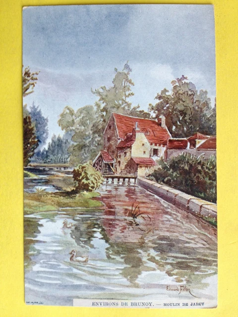 cpa illustration signed Edouard FILON 91 - VARENNES JARCY Le MOULIN Blade Wheel
