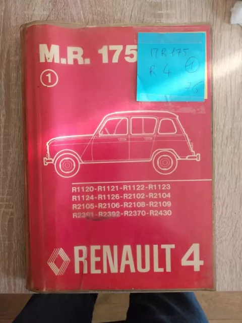 Manuel reparation Mecanique MR 175 Renault 4 R4 1976 Revue Technique R 4L 1976