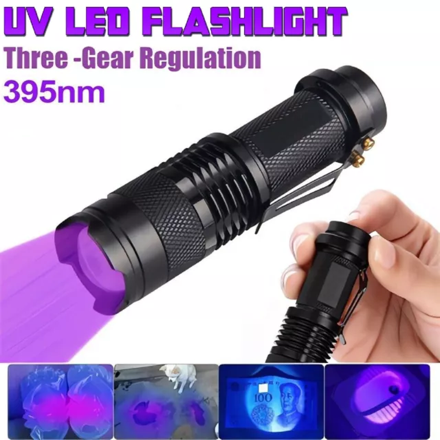 UV Ultra Violet Led Flashlight Blacklight Light 395 nm Inspection Lamp UV Torch