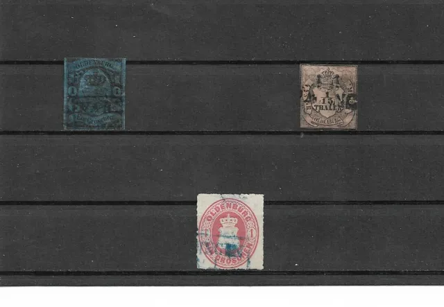 Oldenburg 1852, Einzelwerte aus Michelnummern: 1 - 19 o, gestempelt o