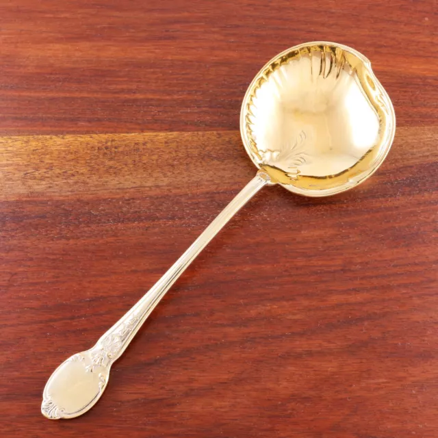 Christofle French Silverplate Gilded Serving Spoon 20Thc Heraldic Crillon