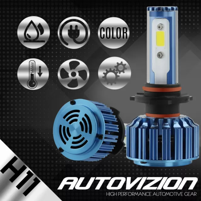 AUTOVIZION 2X H11 100W 10000LM LED Headlight Bulb HI/LO Beam H8 H9 Kit