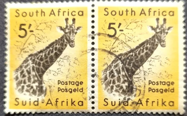 SOUTH AFRICA 1954 Nice Pair of 5/- Used Stamps as Per Photos