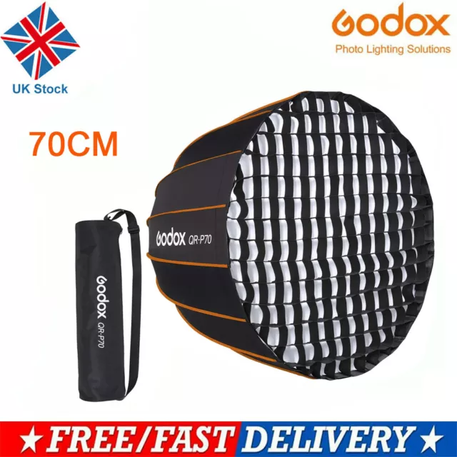 Godox QR-P70 Quick Release Parabolic Deep Softbox+ Honeycomb Grid Bowens Mount