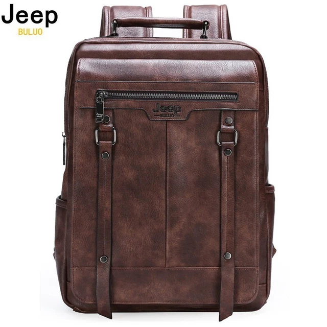Men's Genuine Leather Backpack Business Black Bag For Laptop Travel And School