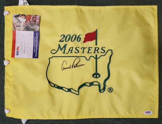 Arnold Palmer Golf Legend Signed Autographed 2006 Masters Golf Flag Psa Coa Rare