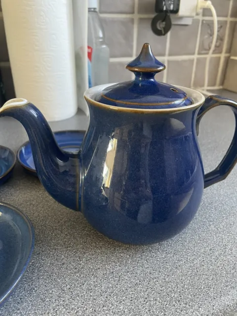 Denby Fine Stoneware Midnight Pattern Teapot Set