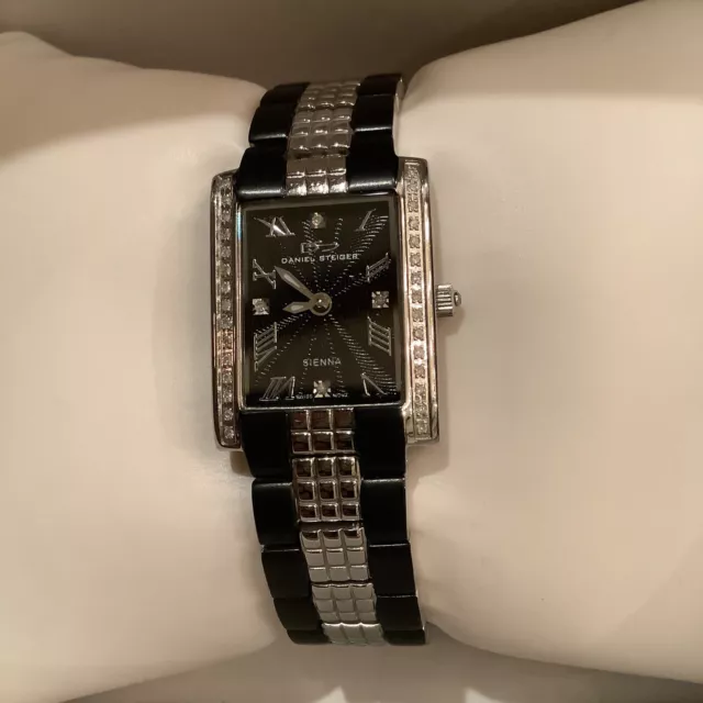 Daniel Steiger Sienna Diamond Stainless Black Face Ladies Watch
