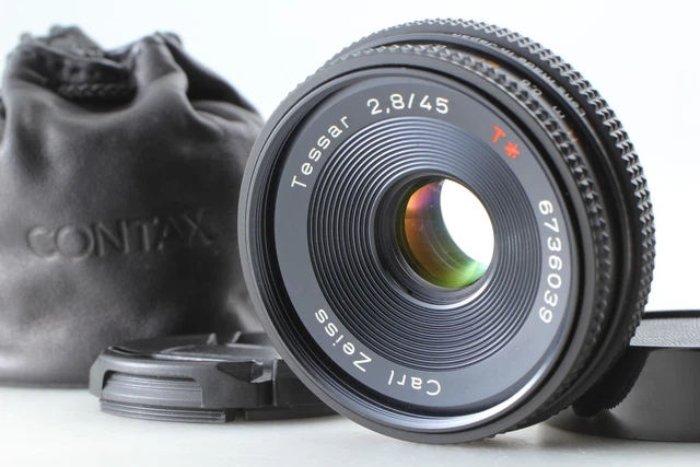 EXC+5] CONTAX CARL Zeiss Tessar T* 45mm f2.8 AEJ MF Pancake Lens