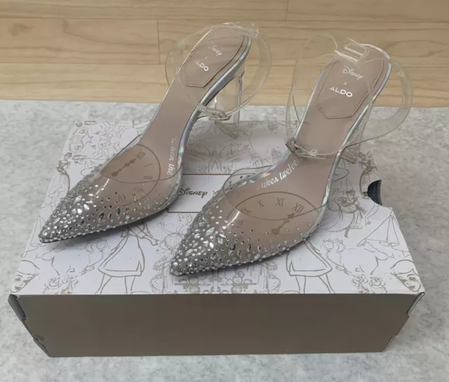 Aldo x Disney Womens Clear Cinderella Glass Slipper Pointed Toe Pump Choose Size