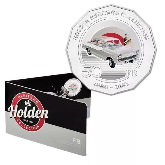 RAM Carded 2016 50c cent Coloured Coin - HOLDEN Heritage Collection FB