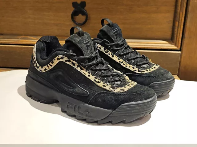 Fila disruptor ii discount trainers black leopard