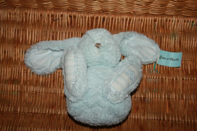 DOUDOU PELUCHE TARTINE ET CHOCOLAT AUGUSTIN LAPIN BLEU neuf avec etiquette
