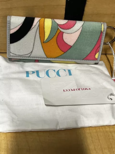 Emilio Pucci Velvet Multicolored Key Ring Holder NIB