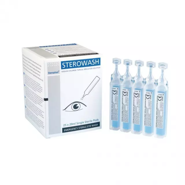 Sterowash Sterile Saline 20ml Emergency Eye & Wound Wash Pods