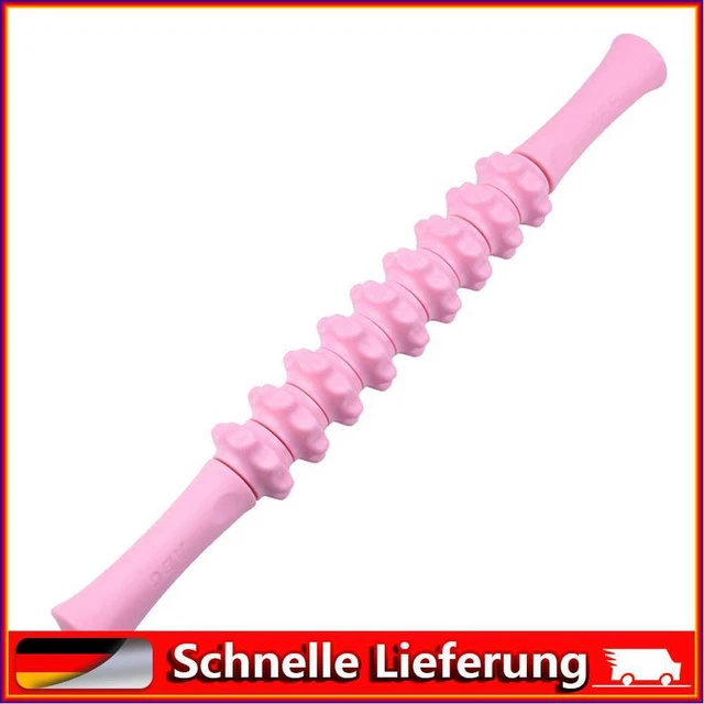 Palos de rodillo de masajeador muscular flexible para gimnasio piernas brazo (rosa)