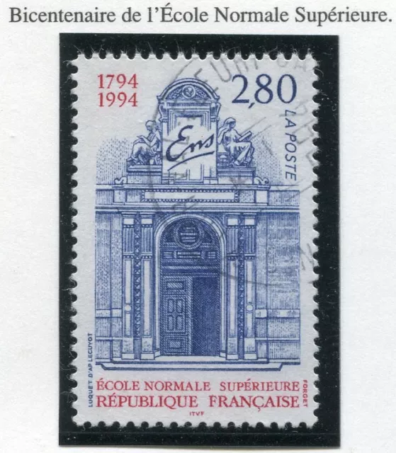 Briefmarke Frankreich Gestempelt N°2907 Schule Oben Paris / Foto Non Traggelenk
