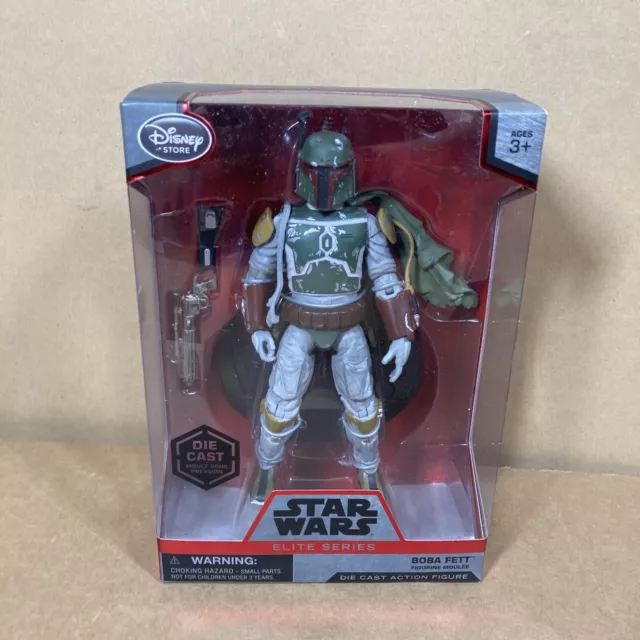 Star Wars Disney Store Elite Series Boba Fett Cape Die Cast Figure New Rare MINT