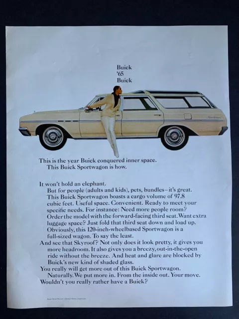 Vintage 1965 Buick Sportwagon Auto Print Ad