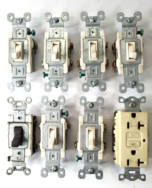 Assortment Hubbell Gfci Receptacle 20A 125V P&S Rc153Lacc24 & Leviton Switch