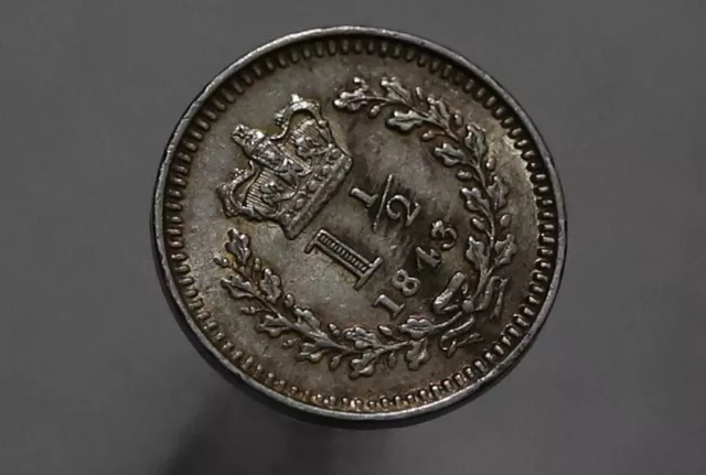 🧭 🇬🇧 Uk Gb 1 1/2 Pence 1843/34 Victoria Rare High Grade B59 #2893