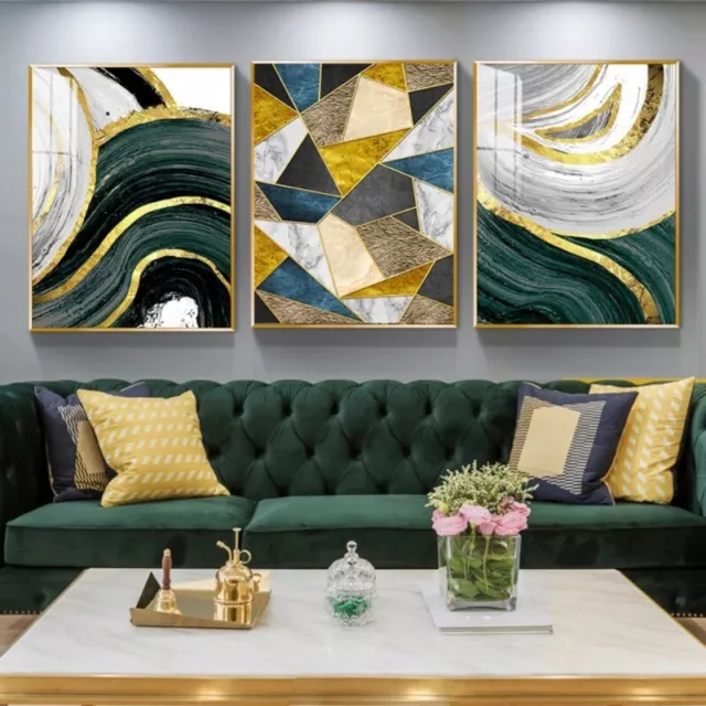 3 PCS Abstract Art Canvas Oil Painting Modern Decor Frameless Wall Hanging DIY 2