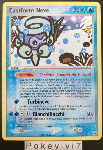 Carte Pokemon CASTFORM NEVE 25/101 RARE Bloc EX Italien ITA
