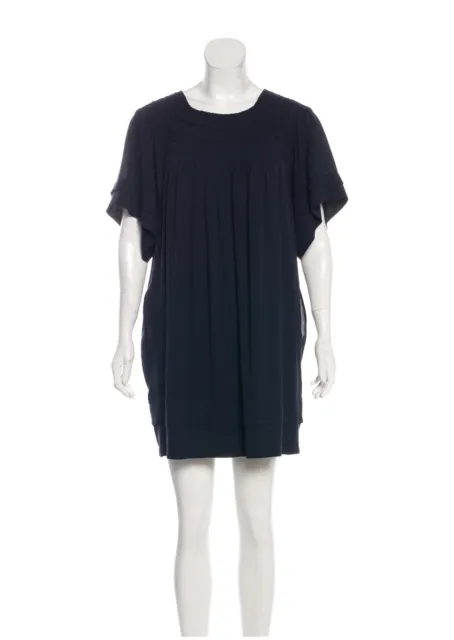 3.1 PHILLIP LIM Navy Blue Silk Short Sleeve Mini Dress US8 Medium