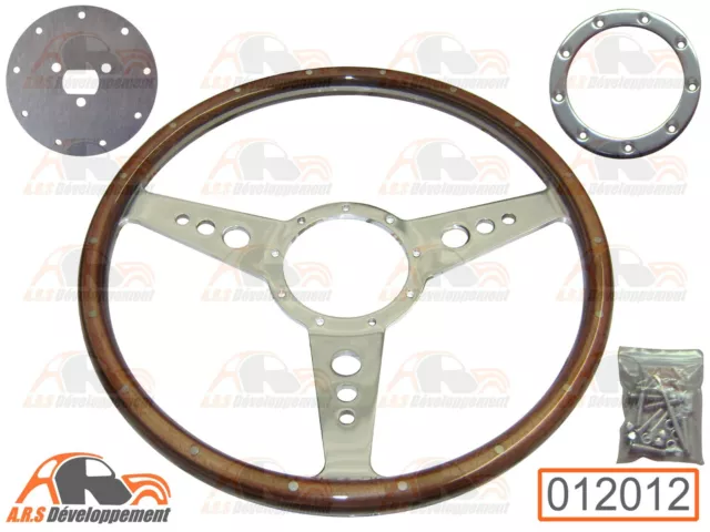 VOLANT style MOTOLITA BOIS + moyeu + vis pour Citroen 2CV DYANE MEHARI  012012