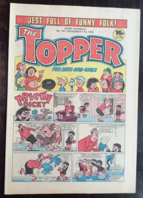 The Topper Comic 17 Dec 1983. No.1611 Unread/Unsold Newsagents Stock  Nr Mint