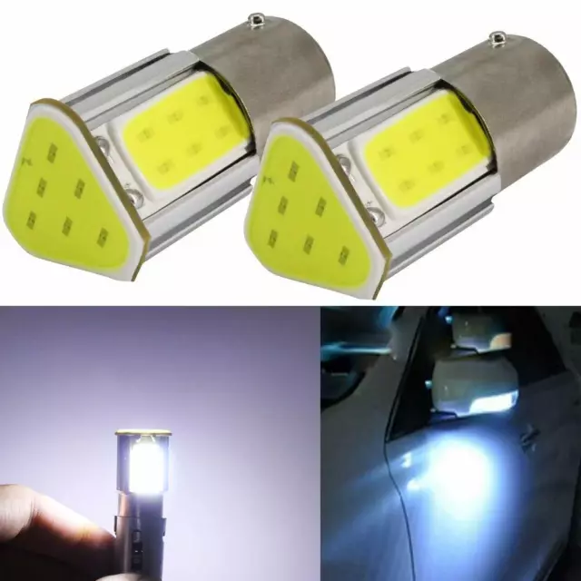 Ampoules BA15S LED 1156 P21 W COB BLANC Voiture Feux de Jour Recul Veilleuses