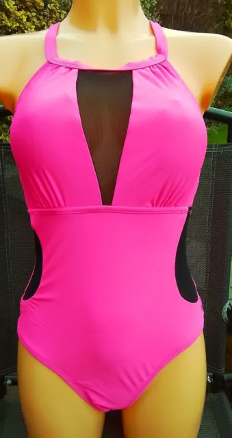 BNWOT HOT PINK Padded Lined Swimsuit Size 10-12