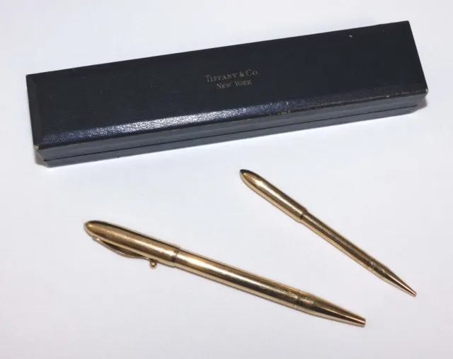 Vintage Tiffany & Co. 14k Yellow Gold Pen & Mechanical Pencil Combo Set