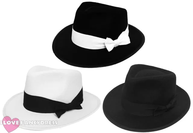 Cappello Gangster Adulto Anni '20 Fantasia Abito Trilby Al Capone Gatsby Costume Accessorio
