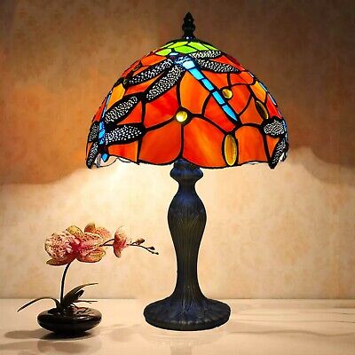 Lampada da tavolo libellula stile Tiffany 10 pollici fatta a mano vetro lampada da scrivania comodino