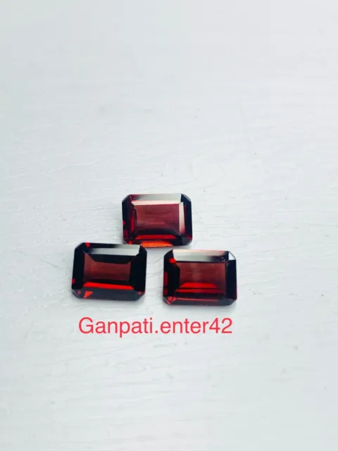 Garnet Loose Gemstone Faceted Octagon Cut 7x5 MM Natural Calibrated Size E