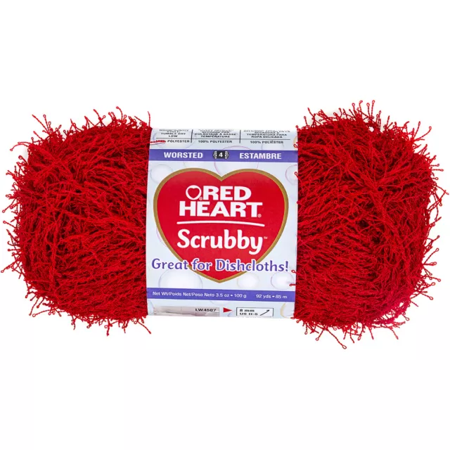 Red Heart Scrubby Yarn Cherry