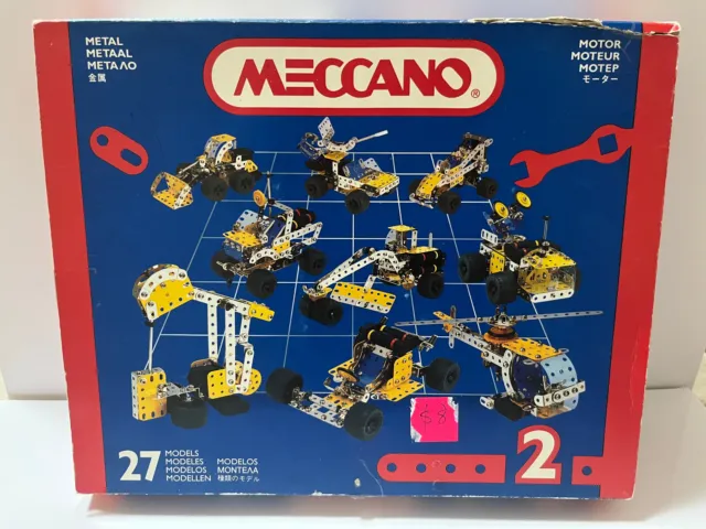 Vintage Meccano Set 2 - 27 Models - 030402 - With Manual - Incomplete