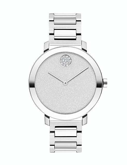 Movado BOLD 3600732 Evolution 34mm Crystal Glitter Dial Women's Watch Box Papers