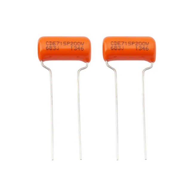 CDE 2Pcs Sprague Orange Drop Guitar Bass Capacitors Tone .068uF 715P 683J 200V